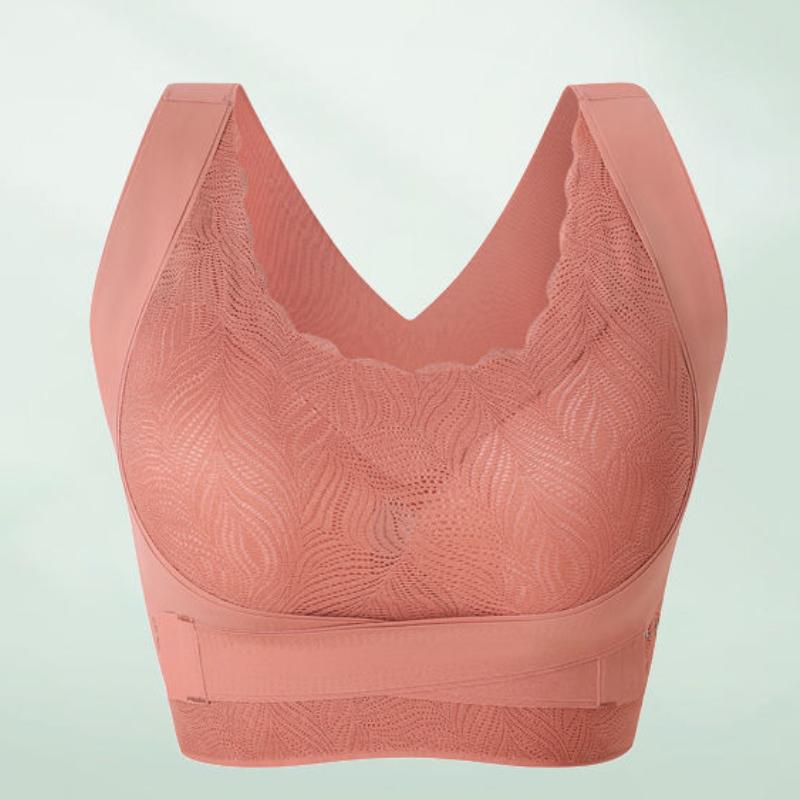 Wireless Front Cross Adjustable Side Buckle Lace Bra