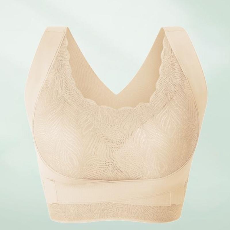 Wireless Front Cross Adjustable Side Buckle Lace Bra