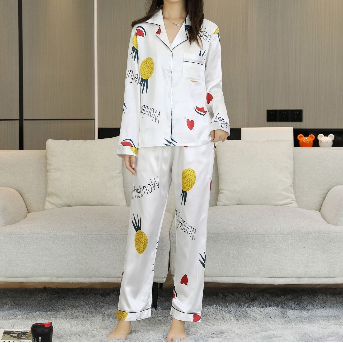 Natural Mulberry Silk Anti-static Sleeping Clothes Set