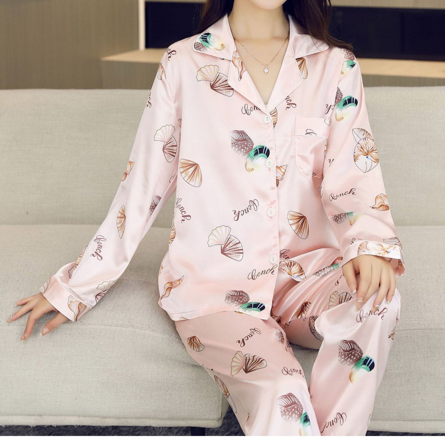 Natural Mulberry Silk Anti-static Sleeping Clothes Set