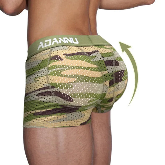 Male Mesh Butt Padded Hip Lifting Shorts