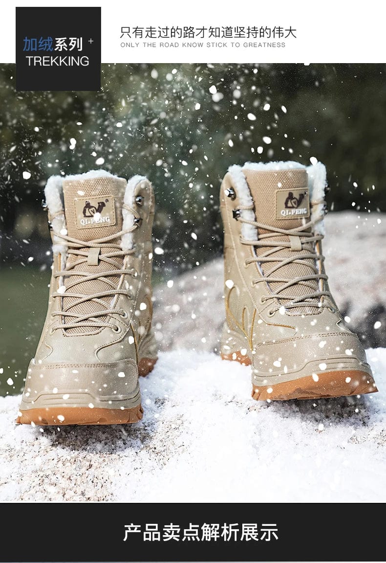 FrostTrek: High-Top Tactical Velvet Combat Snow Hiking Boots