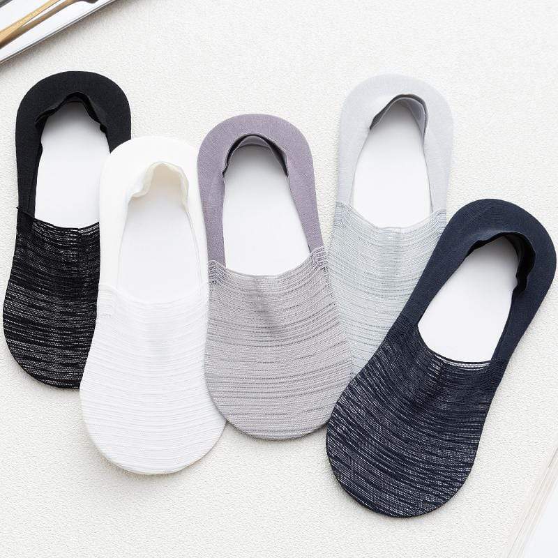 (15 Pairs Gift Set)Men's invisible ice silk boat socks summer breathable socks