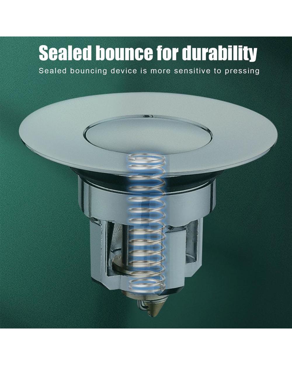 Universal Basin Pop-up Drain Filter Metal Bounce Core Push-type