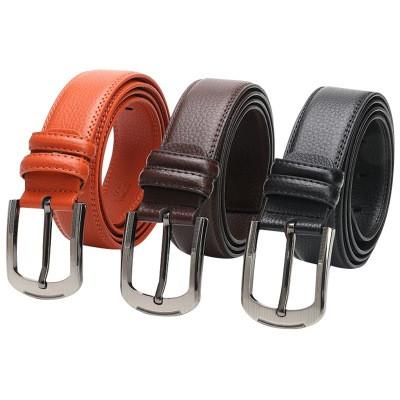 Genuine Leather Men Belt High Quality Wide Pin Buckle