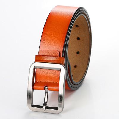 Genuine Leather Men Belt High Quality Wide Pin Buckle