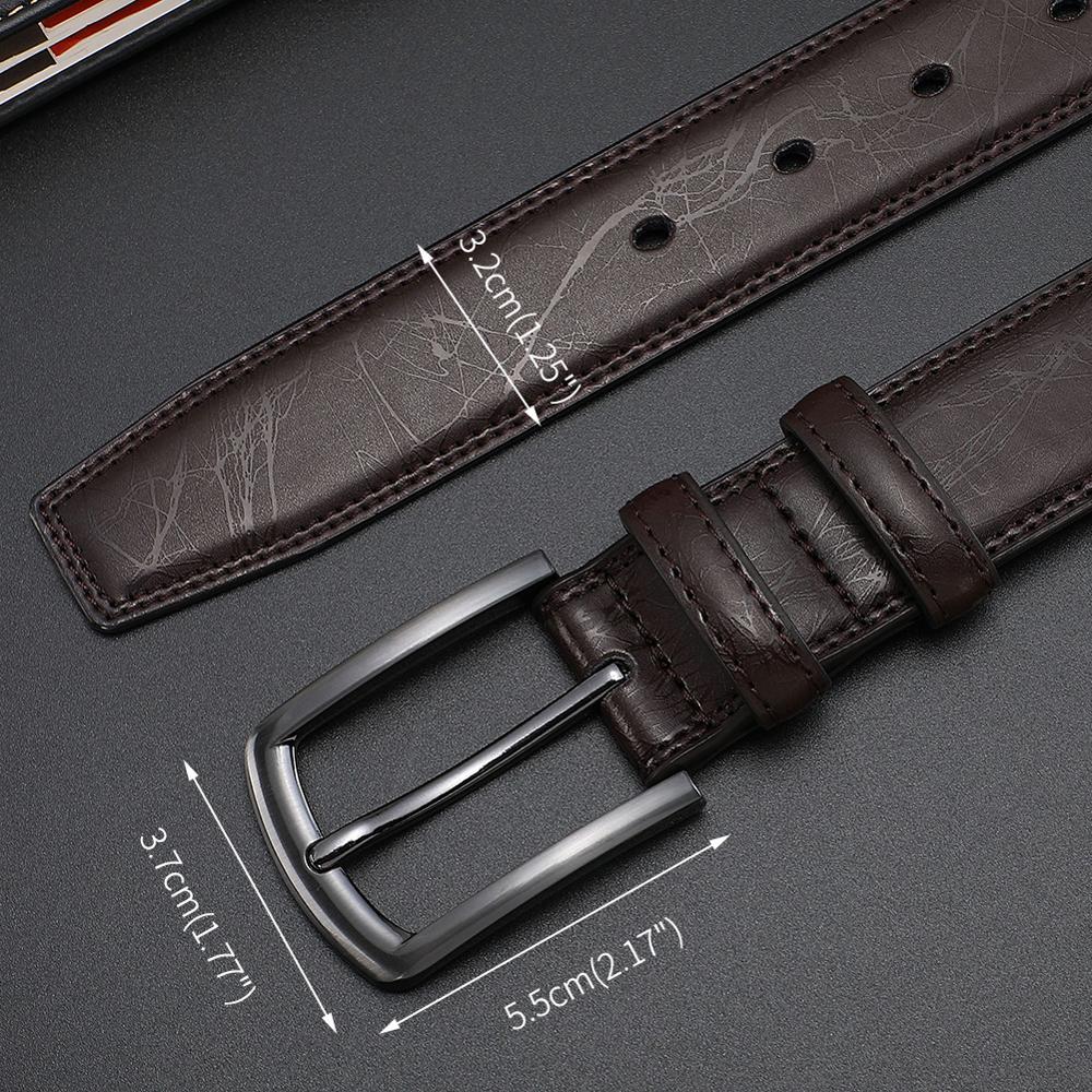 Pin Buckle with Leather Strap Business Dress Male Belts