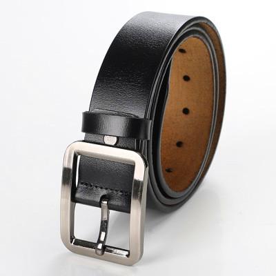 Genuine Leather Men Belt High Quality Wide Pin Buckle