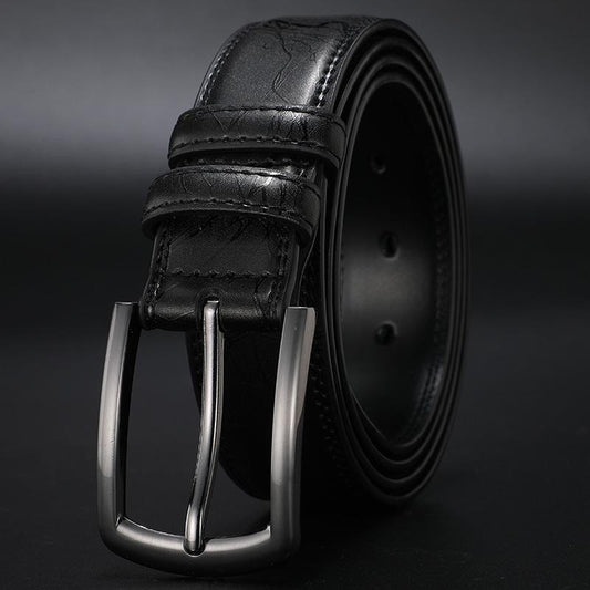 Pin Buckle with Leather Strap Business Dress Male Belts