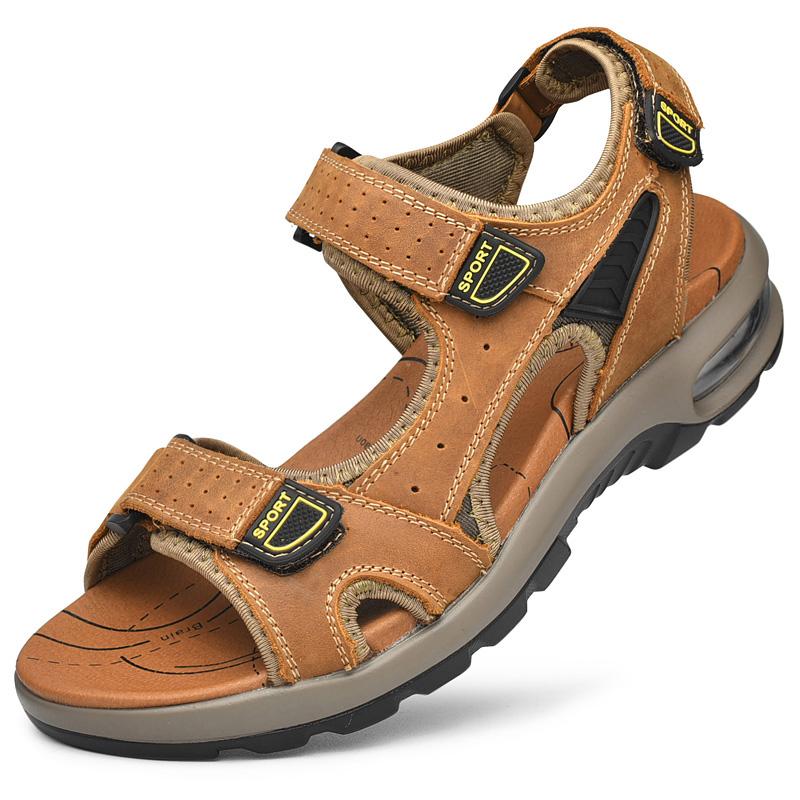 Genuine Leather Hiking Sandal Summer Beach Water Waterproof