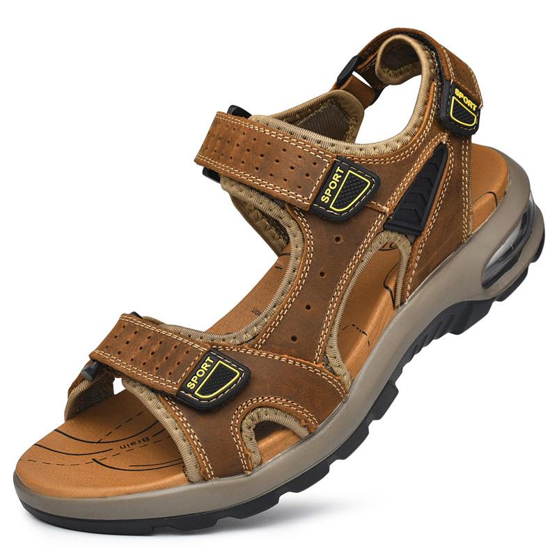 Genuine Leather Hiking Sandal Summer Beach Water Waterproof