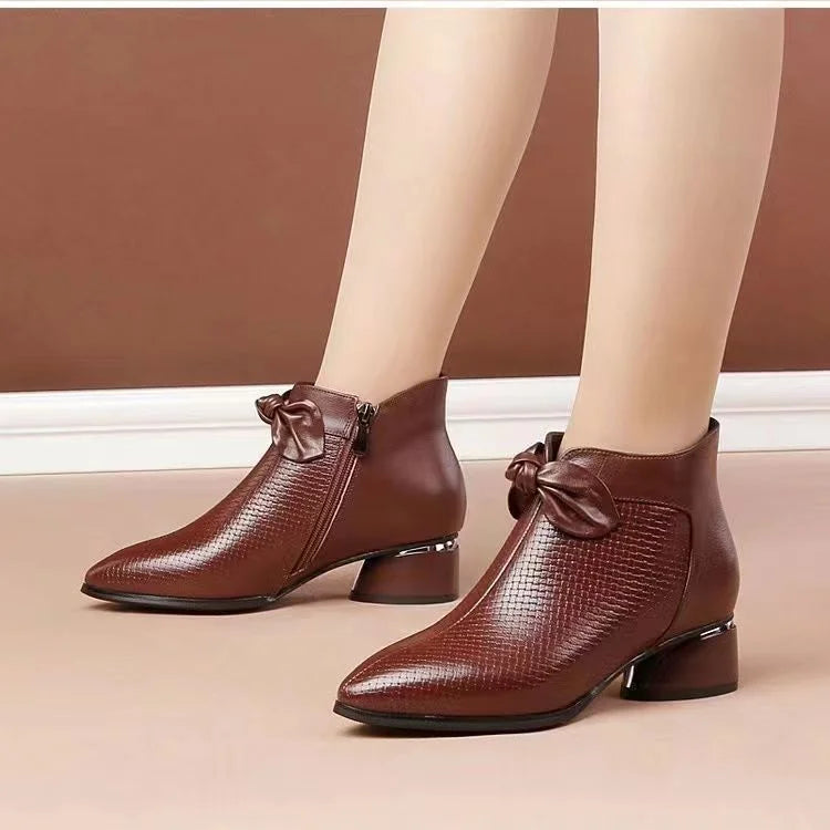 Genuine Leather High Heel Shoes