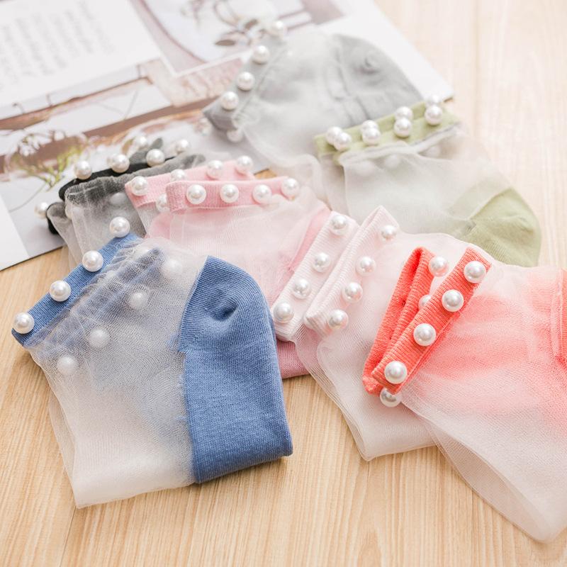 Pearl transparent socks beautiful with sandals and skirts