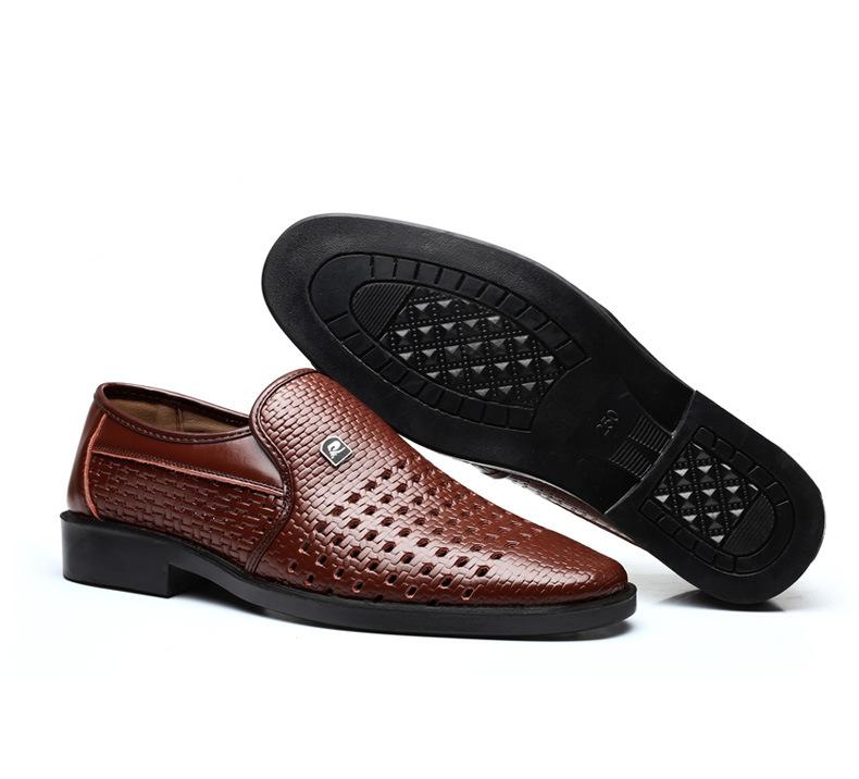 Cutout Breathable  Shoes Men Genuine Oxford Leather Business Casual Shoes