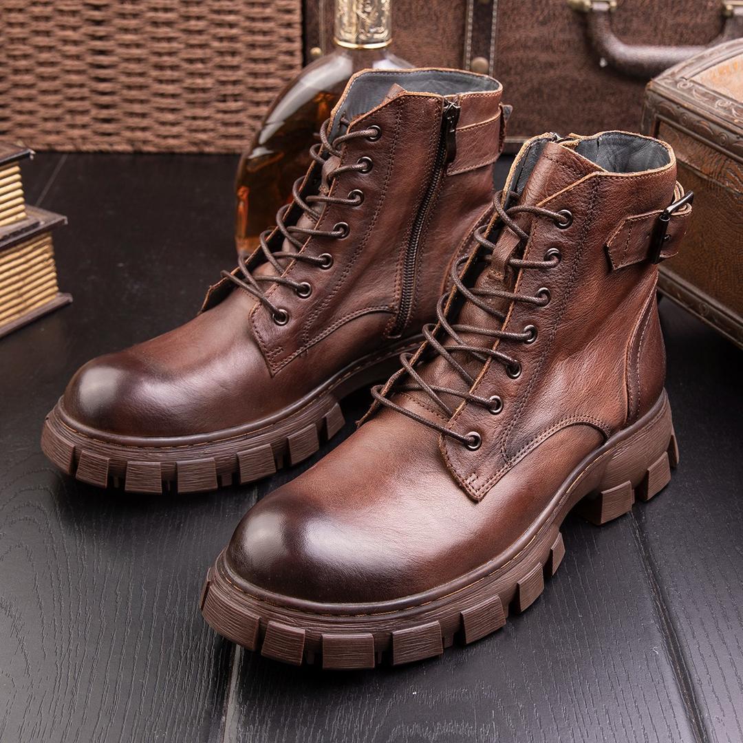 Handmade high top zipper Martin boots