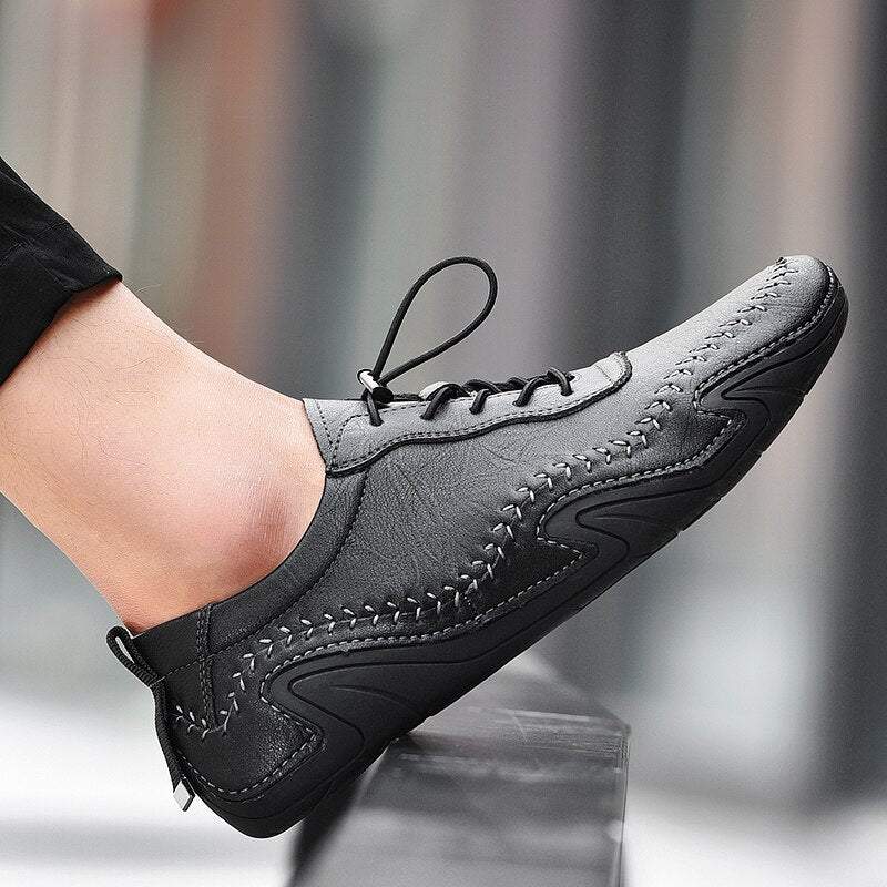 Genuine Leather Men Casual Shoes Luxury Brand Mens Loafers Fashion Breathable Driving Shoes Slip on Comfy sewing Moccasins