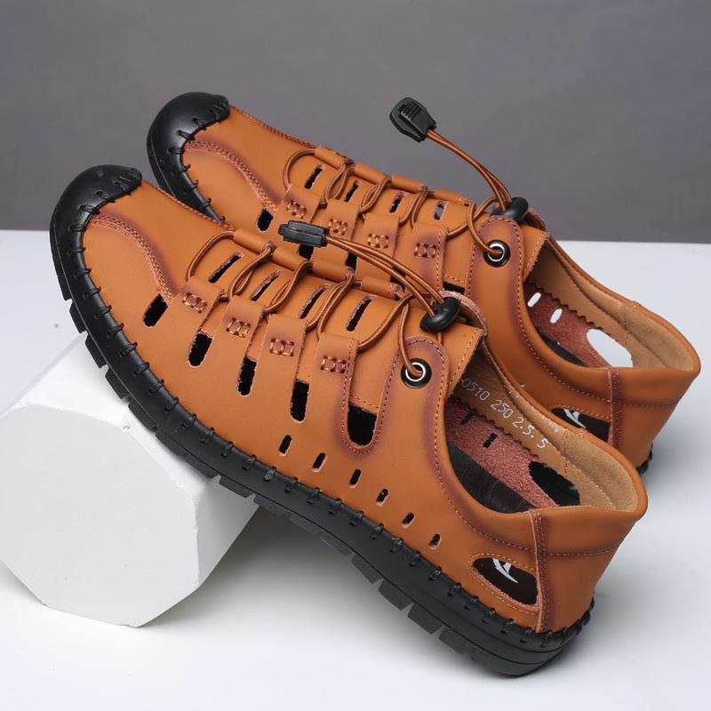 Hollow Outdoor Casual Orthopedic Leather Sandals