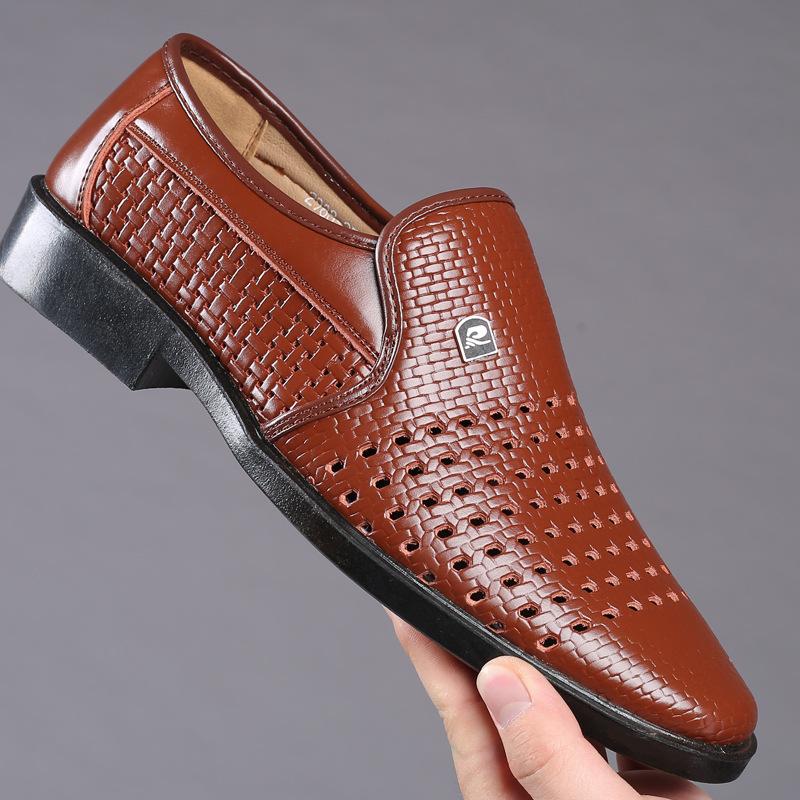 Cutout Breathable  Shoes Men Genuine Oxford Leather Business Casual Shoes