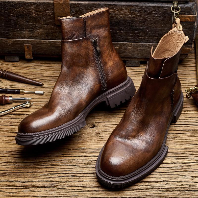 Italian handmade zipper Martin boots