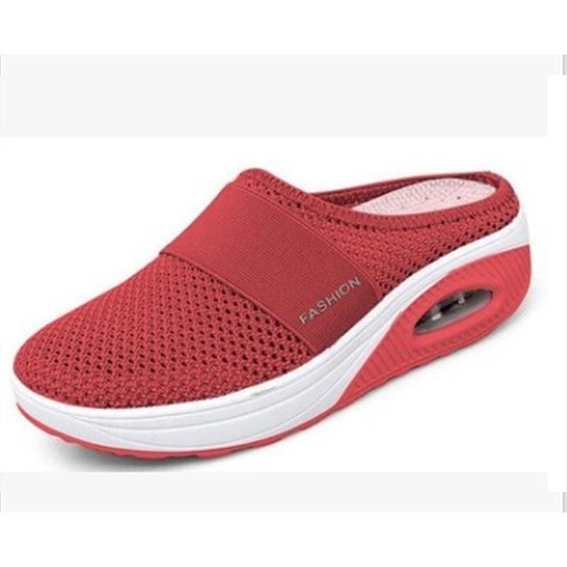 Air-cushioned slip-on walking shoes