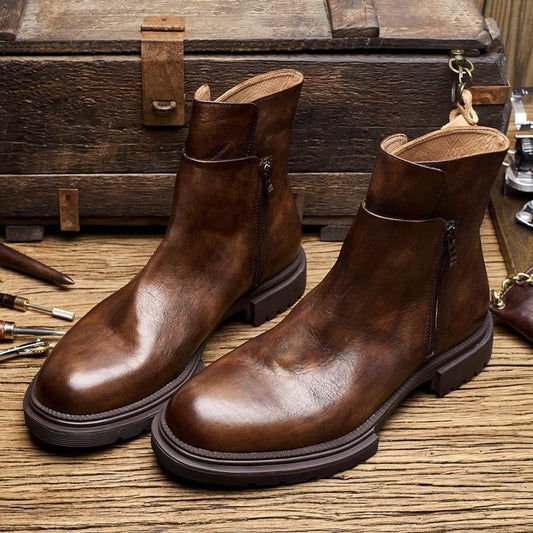 Italian handmade zipper Martin boots