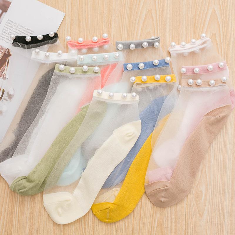 Pearl transparent socks beautiful with sandals and skirts