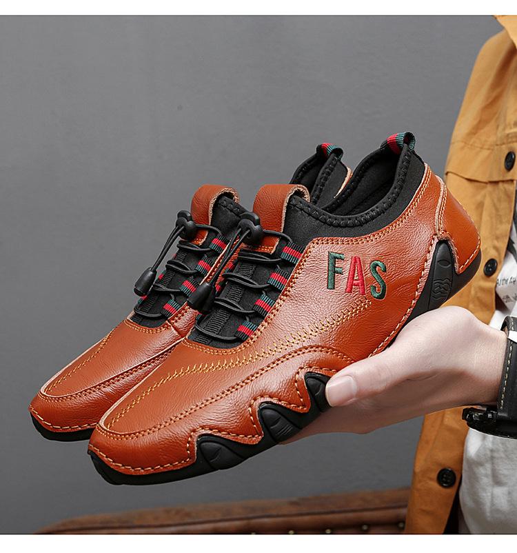 Summer new breathable cowhide men's shoes