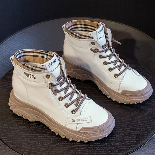 High-top platform round toe sneakers