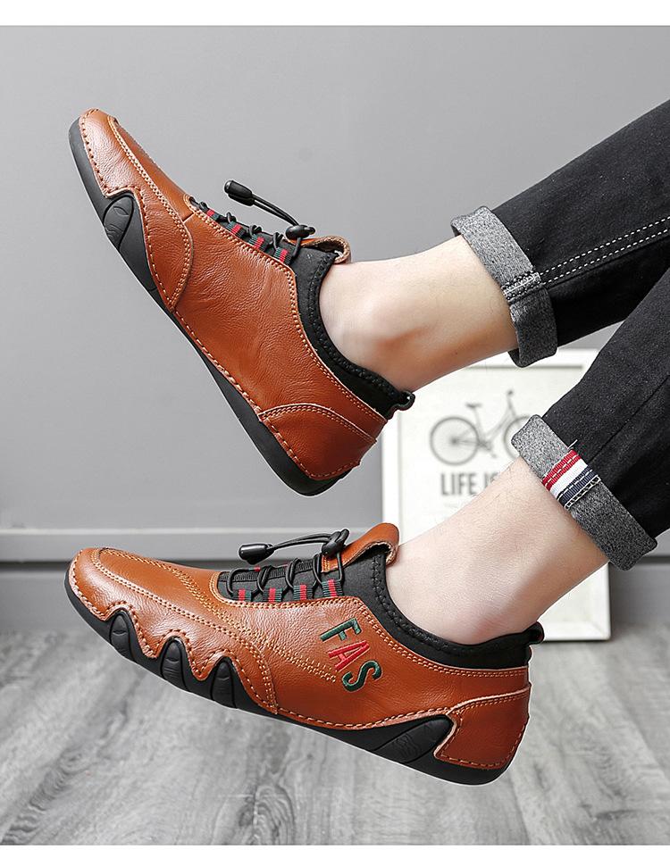 Summer new breathable cowhide men's shoes