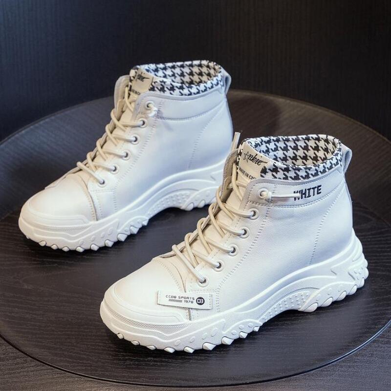 High-top platform round toe sneakers