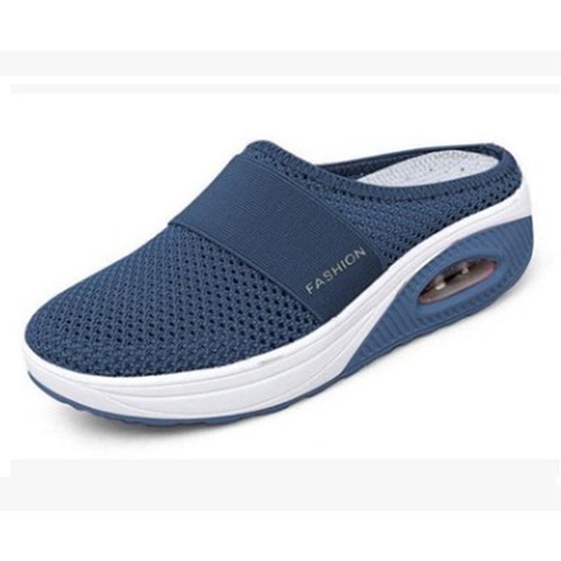 Air-cushioned slip-on walking shoes