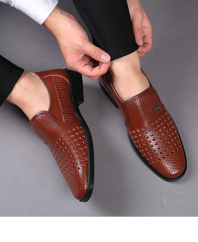 Cutout Breathable  Shoes Men Genuine Oxford Leather Business Casual Shoes