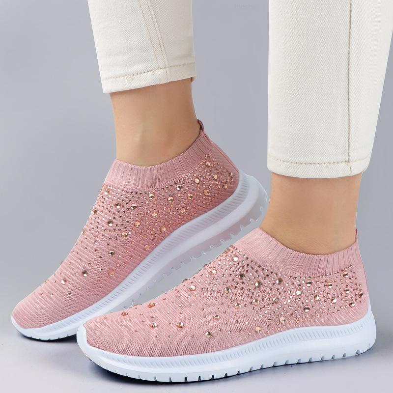 Women's Crystal Breathable Orthopedic Slip-On Walking Shoes