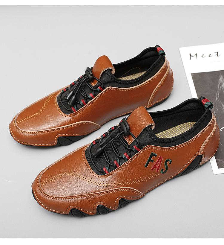 Summer new breathable cowhide men's shoes