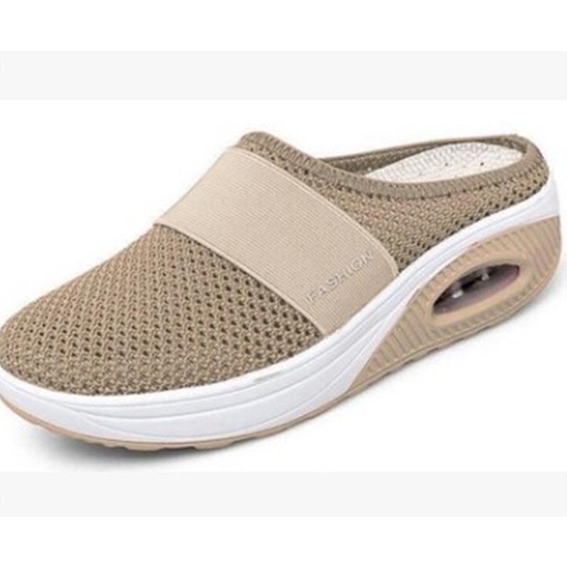 Air-cushioned slip-on walking shoes