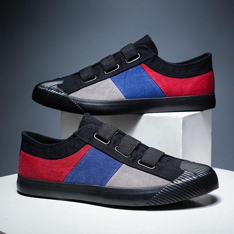 Color-block elasticated shell-toe espadrilles