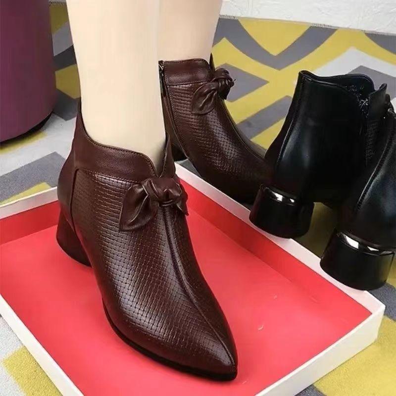 Genuine Leather High Heel Shoes