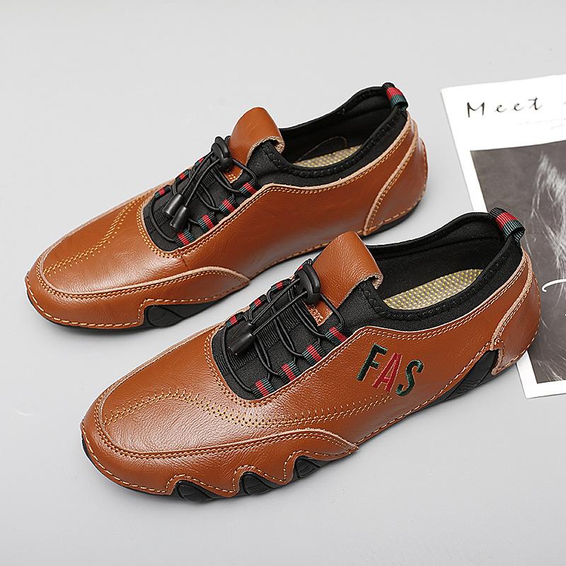 Summer new breathable cowhide men's shoes