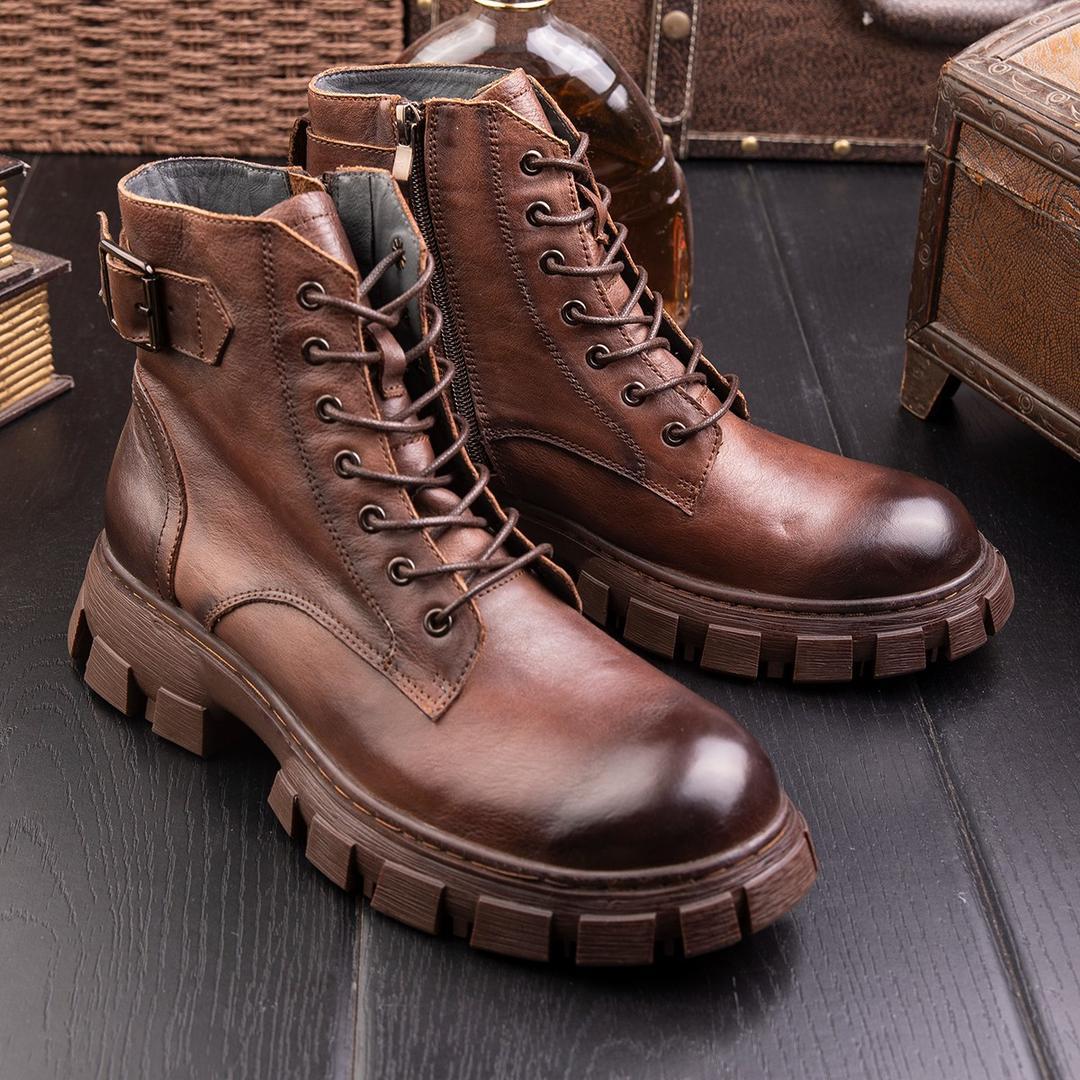 Handmade high top zipper Martin boots