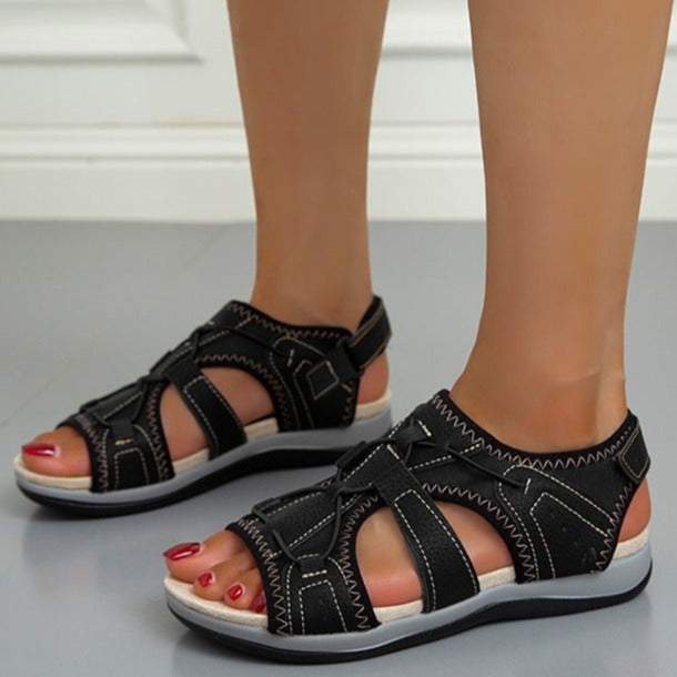 Women Solid Color Hollow Out Casual Lady Sandals