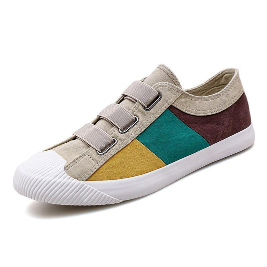 Color-block elasticated shell-toe espadrilles