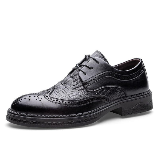 Handmade Crocodile Embossed Brock Dress Shoes