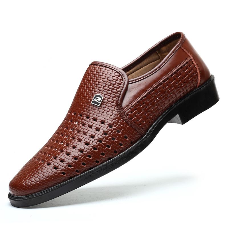 Cutout Breathable  Shoes Men Genuine Oxford Leather Business Casual Shoes