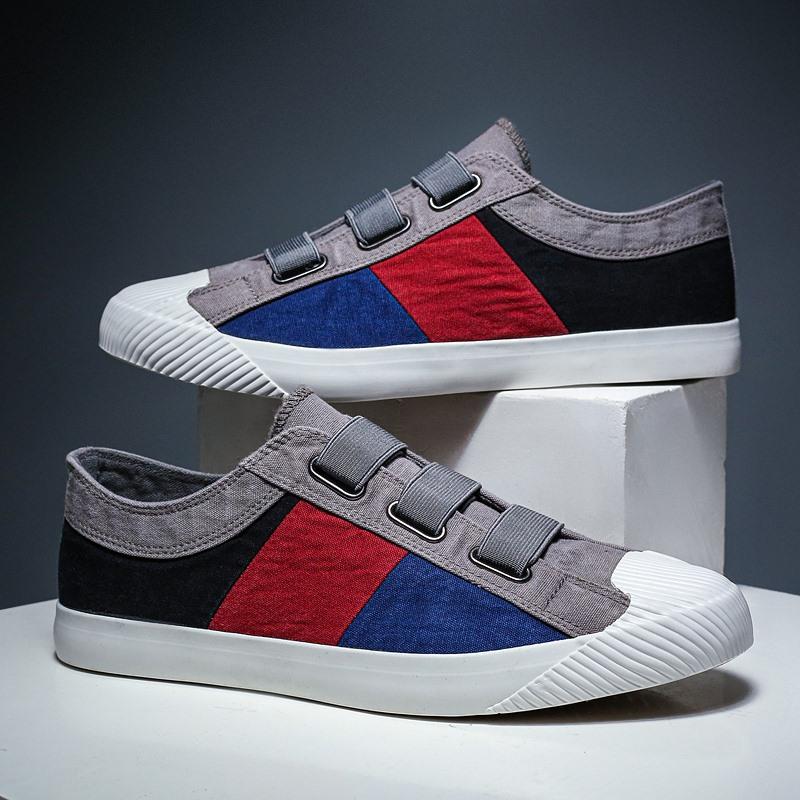 Color-block elasticated shell-toe espadrilles